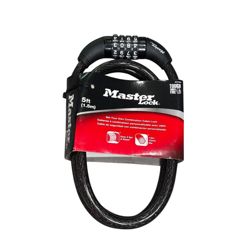 Master Lock 5ft Combination Cable Lock For Bikes & Sports Equipment